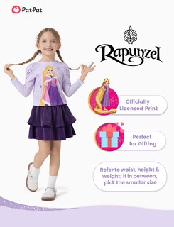 Foto 2 | Foto 2 | Conjunto Disney Princesa Rapunzel Para Niña Pequeña 2 Piezas 5-6 Años - Venta Internacional.
