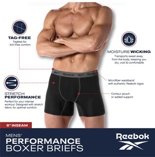 Foto 2 | Foto 2 | Paquete De 4 Bóxers Tipo Brief Reebok Para Hombre Con Entrepierna De 15 Cm Talla Pequeña Negro - Venta Internacional.