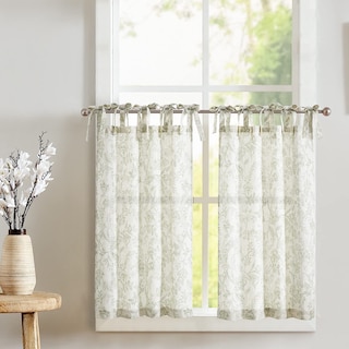 Foto 1 | Foto 1 | Cortinas De Cocina De Lino Con Estampado Floral Jinchan 60x60 Cm 2 Paneles - Venta Internacional.