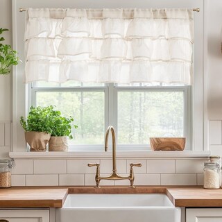 Foto 2 | Foto 2 | Cortina Con Volantes Valance Jinchan De Lino Cruzado Con Textura Slub 50x45 Cm - Venta Internacional.