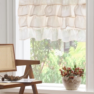 Foto 3 | Foto 3 | Cortina Con Volantes Valance Jinchan De Lino Cruzado Con Textura Slub 50x45 Cm - Venta Internacional.