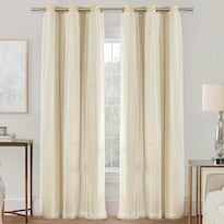 Cortinas Xidi Beige Con Estrellas Recortadas Al Láser Para Dormitorio - Venta Internacional.