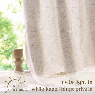 Foto 5 | Foto 5 | Cortinas Jinchan De Lino Con Pliegues Pinzados 66x76 Cm 2 Paneles Beige - Venta Internacional.