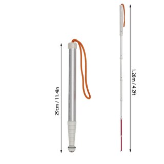 Foto 4 | Foto 4 | Bastón Para Ciegos Telescópico Antideslizante Y Amortiguador Con Bolsa - Venta Internacional.