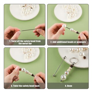 Foto 4 | Foto 4 | Barras Para Llavero Con Cuentas Peutier De Metal Plateado 50 Piezas - Venta Internacional.