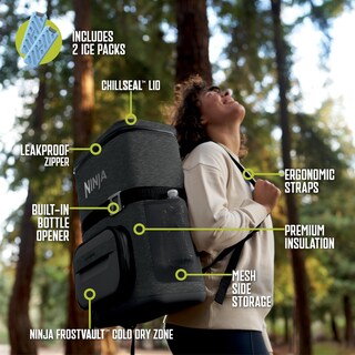 Foto 6 | Foto 6 | Mochila Cooler Ninja Frostvault Go Para 24 Latas Color Gris Antracita - Venta Internacional.