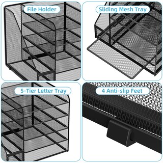 Foto 4 | Foto 4 | Organizador De Escritorio Marbrasse Bandeja Para Cartas De 5 Niveles Negro - Venta Internacional.