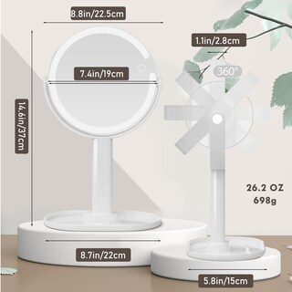 Foto 6 | Foto 6 | Espejo De Maquillaje Iluminado Recargable Con Aumento 1x/10x Y Luz Led - Venta Internacional.