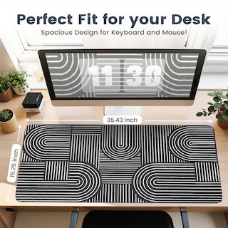 Foto 2 | Foto 2 | Tapete De Escritorio Icasso Negro Grande Para Ratón 90x40 Cm Antideslizante - Venta Internacional.