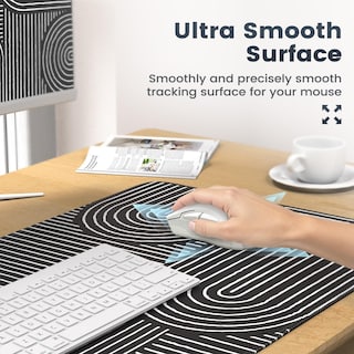 Foto 3 | Foto 3 | Tapete De Escritorio Icasso Negro Grande Para Ratón 90x40 Cm Antideslizante - Venta Internacional.