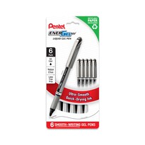 Bolígrafo Pentel Energel Nv 0.7mm Línea Media Tinta Negra Paquete De 6 - Venta Internacional.