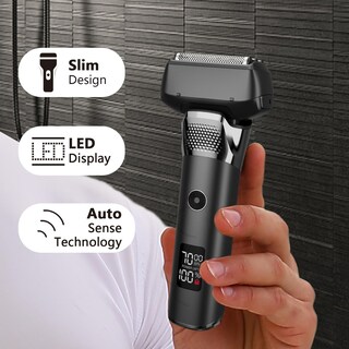 Foto 7 | Foto 7 | Afeitadora Eléctrica De Lámina Genérica 2408negra Recargable Para Hombres - Venta Internacional.