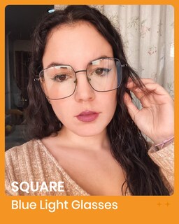 Foto 3 | Foto 3 | Gafas Retro Cuadradas Con Montura Metálica Cyxus Para Bloqueo De Luz Azul - Venta Internacional.