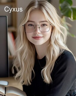 Foto 4 | Foto 4 | Gafas Retro Cuadradas Con Montura Metálica Cyxus Para Bloqueo De Luz Azul - Venta Internacional.