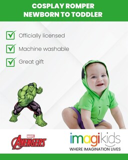 Foto 3 | Foto 3 | Marvel Avengers Hulk Mameluco De Cosplay Para Niños Multicolor Talla 6 - Venta Internacional.