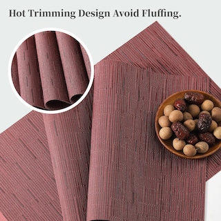 Foto 3 | Foto 3 | Juego De 6 Individualers Leetaltree Burdeos Resistentes Al Calor Y Antideslizantes - Venta Internacional.