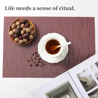 Foto 4 | Foto 4 | Juego De 6 Individualers Leetaltree Burdeos Resistentes Al Calor Y Antideslizantes - Venta Internacional.