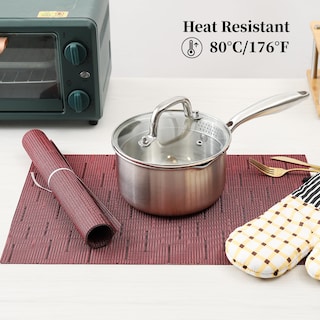 Foto 6 | Foto 6 | Juego De 6 Individualers Leetaltree Burdeos Resistentes Al Calor Y Antideslizantes - Venta Internacional.