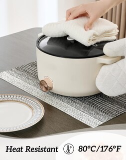 Foto 5 | Foto 5 | Set De 8 Individuales Leetaltree Negro Con Blanco Tejidos En Pvc - Venta Internacional.