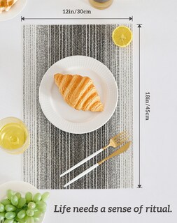 Foto 7 | Foto 7 | Set De 8 Individuales Leetaltree Negro Con Blanco Tejidos En Pvc - Venta Internacional.