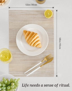 Foto 7 | Foto 7 | Set De Individuales Leetaltree Beige Acero Claro Con Amarillo X6 - Venta Internacional.