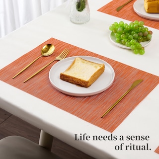 Foto 6 | Foto 6 | Placemats Leetaltree Naranja Juego De 6 Resistentes Al Calor Y Antideslizantes - Venta Internacional.