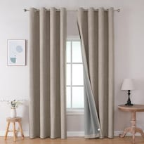 Cortinas Joydeco De Lino Opacas 100% Blackout 240x245 Cm 2 Paneles - Venta Internacional.