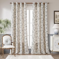 Cortinas De Lino Floral Jinchan 100x240cm Mariposa Negra - Venta Internacional.