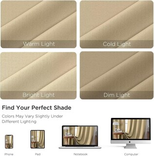 Foto 5 | Foto 5 | Cortinas Blackout Joydeco Térmicas Aislantes 240x260 Cm Beige - Venta Internacional.