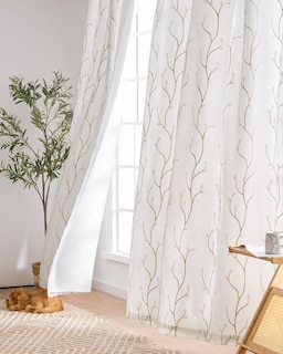 Foto 1 | Foto 1 | Cortinas Jinchan Bordadas Con Forro Largo De 244 Cm 2 Paneles - Venta Internacional.