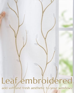 Foto 4 | Foto 4 | Cortinas Jinchan Bordadas Con Forro Largo De 244 Cm 2 Paneles - Venta Internacional.