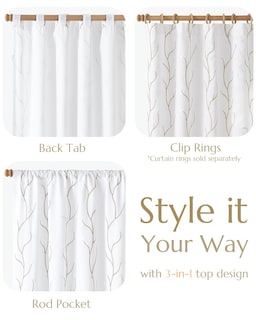 Foto 6 | Foto 6 | Cortinas Jinchan Bordadas Con Forro Largo De 244 Cm 2 Paneles - Venta Internacional.