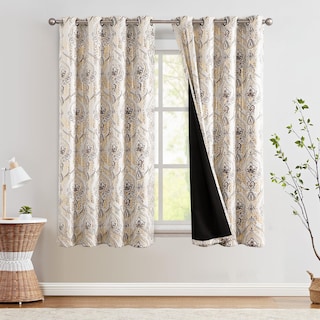 Foto 1 | Foto 1 | Cortinas Blackout Jinchan Foil Dorado Damasco 160x160cm 2 Paneles - Venta Internacional.