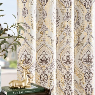 Foto 2 | Foto 2 | Cortinas Blackout Jinchan Foil Dorado Damasco 160x160cm 2 Paneles - Venta Internacional.