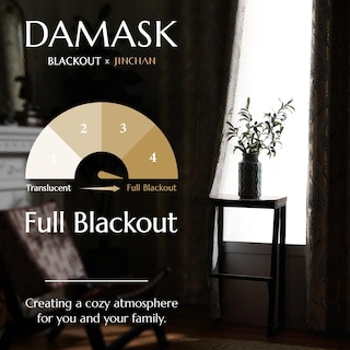 Foto 4 | Foto 4 | Cortinas Blackout Jinchan Foil Dorado Damasco 160x160cm 2 Paneles - Venta Internacional.