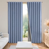 Cortinas Opacas Joydeco De Lino Natural 90 Cm X 229 Cm 2 Paneles - Venta Internacional.