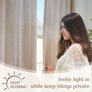 Foto 7 | Foto 7 | Cortina Jinchan con Filtro de Luz 100x213 Cm Beige - Venta Internacional