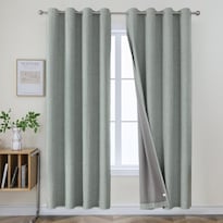 Set De 2 Paneles De Cortinas Blackout Joydeco Verde Salvia De 213 Cm - Venta Internacional.