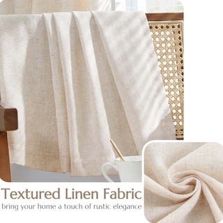 Foto 4 | Foto 4 | Cortinas Jinchan De Lino Con Forro 213 Cm De Largo Set De 2 Paneles Beige - Venta Internacional.