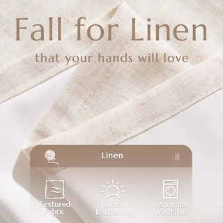 Foto 5 | Foto 5 | Cortinas Jinchan De Lino Con Forro 213 Cm De Largo Set De 2 Paneles Beige - Venta Internacional.