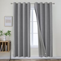 Cortinas Joydeco Cortina Opaca Gris Claro 213 Cm De Largo Juego De 2 Paneles - Venta Internacional.