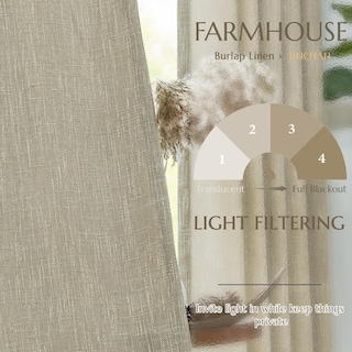 Foto 5 | Foto 5 | Cortinas Jinchan Estilo Saco De Arpillera 274 Cm De Largo Texturizadas 2 Paneles Color Beige - Venta Internacional.