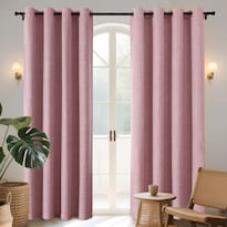 Cortinas Opacas Joydeco Rosa Claro 100x240 Cm 1 Panel - Venta Internacional.