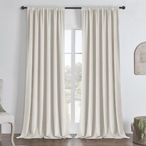 Cortinas Opacas Joydeco Blancas 100% Terciopelo 180x183 Cm 2 Paneles - Venta Internacional.