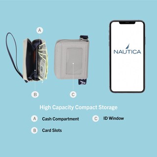 Foto 3 | Foto 3 | Billetera Pequeña Nautica Everglades Para Mujer Con Muñequera Negra - Venta Internacional.