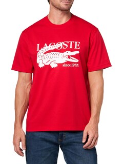 Foto 1 | Foto 1 | Remera Lacoste Para Hombre Cuello Redondo Manga Corta Algodón Rojo - Venta Internacional.