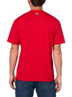 Foto 2 | Foto 2 | Remera Lacoste Para Hombre Cuello Redondo Manga Corta Algodón Rojo - Venta Internacional.
