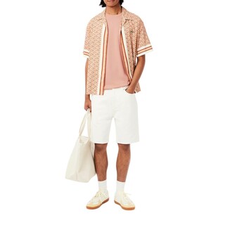 Foto 2 | Foto 2 | Remera Lacoste Para Hombre Cuello Redondo Manga Corta Beige Algodón Pima - Venta Internacional.