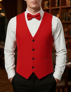 Foto 2 | Foto 2 | Chaleco Caballero Con Moño Peppermint Rojo Para Fiesta O Evento