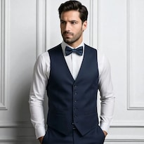 Chaleco Caballero Con Moño Peppermint Azul Marino Para Fiesta O Evento